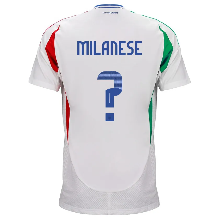 Danxen Kvinnor Italien Tommaso Milanese #0 Vit Bortatröja Matchtröjor 24-26 Tröjor T-Tröja