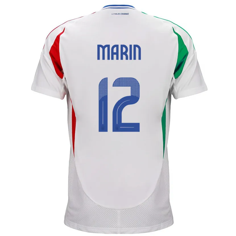 Danxen Kvinnor Italien Renato Marin #12 Vit Bortatröja Matchtröjor 24-26 Tröjor T-Tröja