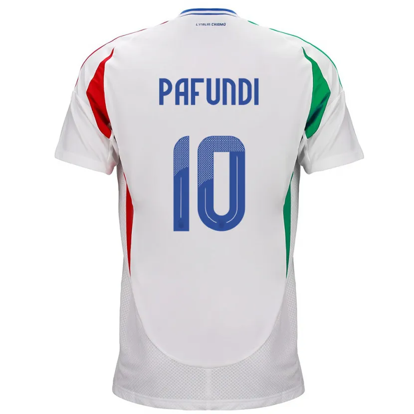 Danxen Kvinnor Italien Simone Pafundi #10 Vit Bortatröja Matchtröjor 24-26 Tröjor T-Tröja