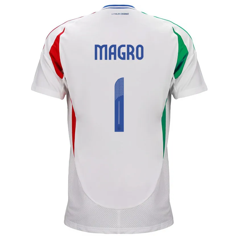 Danxen Kvinnor Italien Federico Magro #1 Vit Bortatröja Matchtröjor 24-26 Tröjor T-Tröja