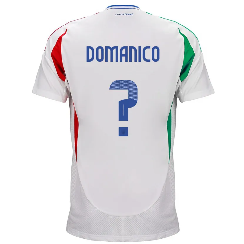 Danxen Kvinnor Italien Saverio Domanico #0 Vit Bortatröja Matchtröjor 24-26 Tröjor T-Tröja