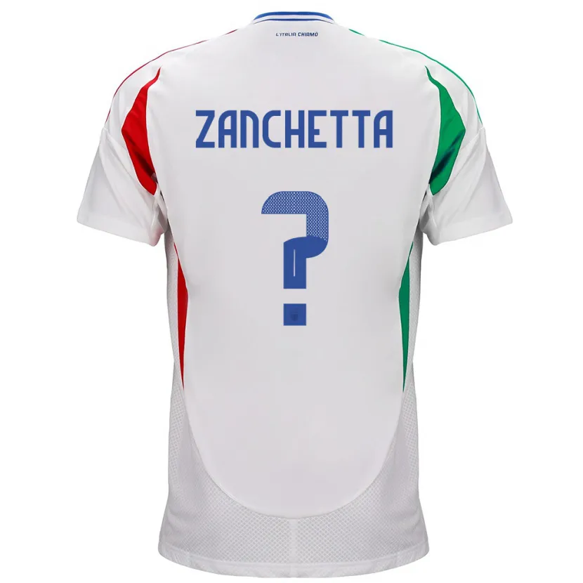 Danxen Kvinnor Italien Mattia Zanchetta #0 Vit Bortatröja Matchtröjor 24-26 Tröjor T-Tröja