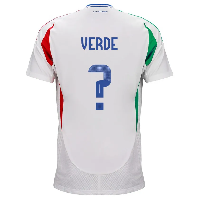 Danxen Kvinnor Italien Francesco Verde #0 Vit Bortatröja Matchtröjor 24-26 Tröjor T-Tröja