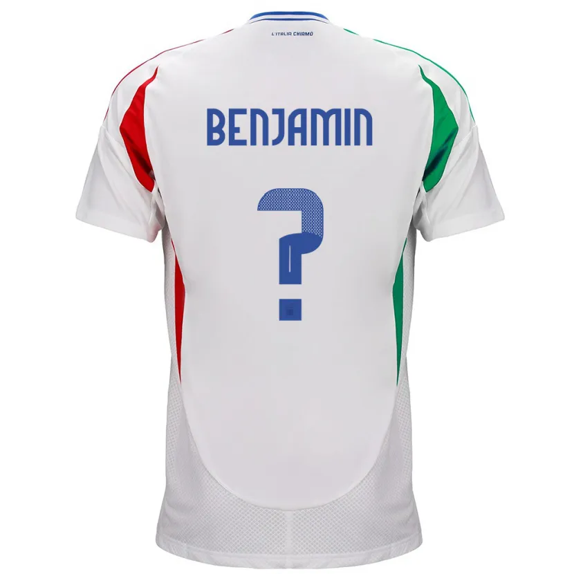 Danxen Kvinnor Italien Emanuel Benjamin #0 Vit Bortatröja Matchtröjor 24-26 Tröjor T-Tröja