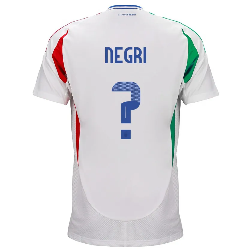 Danxen Kvinnor Italien Simone Negri #0 Vit Bortatröja Matchtröjor 24-26 Tröjor T-Tröja