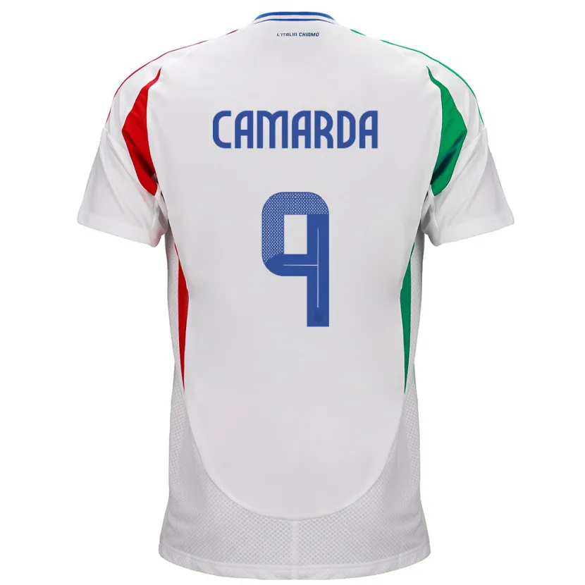 Danxen Kvinnor Italien Francesco Camarda #9 Vit Bortatröja Matchtröjor 24-26 Tröjor T-Tröja