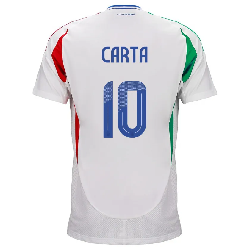 Danxen Kvinnor Italien Antonella Carta #10 Vit Bortatröja Matchtröjor 24-26 Tröjor T-Tröja