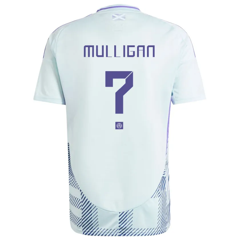 Danxen Kvinnor Skottland Josh Mulligan #0 Ljus Mintblå Bortatröja Matchtröjor 24-26 Tröjor T-Tröja