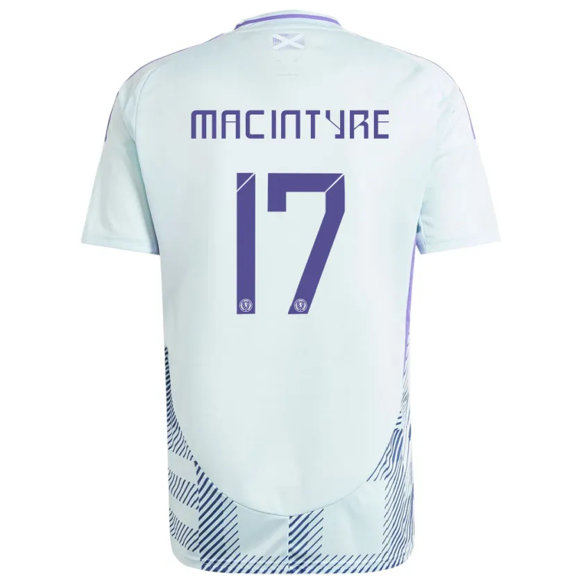 Danxen Kvinnor Skottland Jacob Macintyre #17 Ljus Mintblå Bortatröja Matchtröjor 24-26 Tröjor T-Tröja