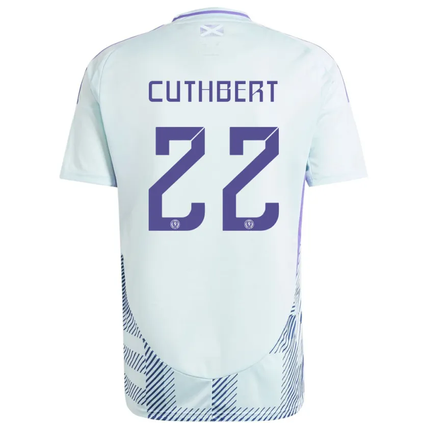 Danxen Kvinnor Skottland Erin Cuthbert #22 Ljus Mintblå Bortatröja Matchtröjor 24-26 Tröjor T-Tröja