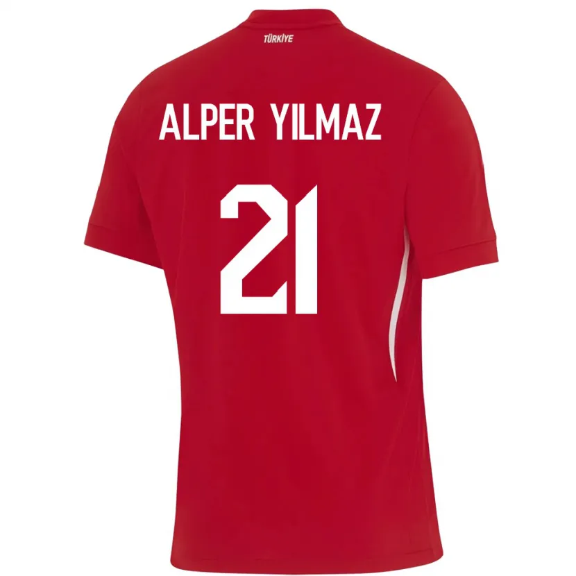 Danxen Kvinnor Kalkon Barış Alper Yılmaz #21 Röd Bortatröja Matchtröjor 24-26 Tröjor T-Tröja