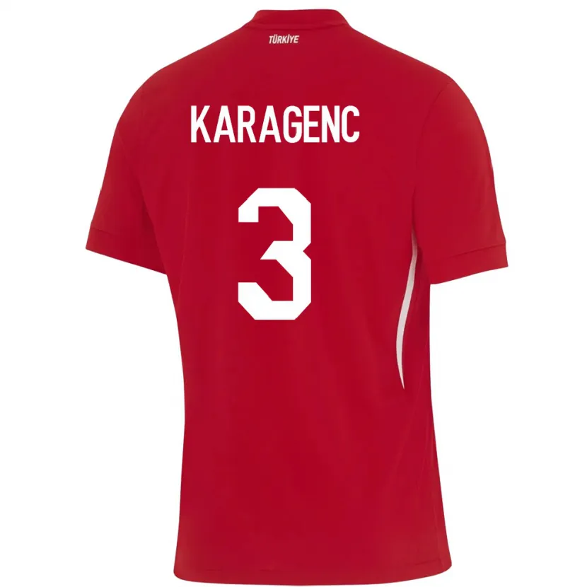 Danxen Kvinnor Kalkon Didem Karagenç #3 Röd Bortatröja Matchtröjor 24-26 Tröjor T-Tröja