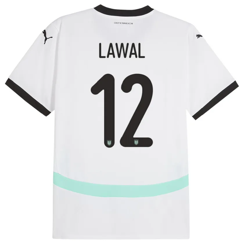 Danxen Kvinnor Österrike Tobias Lawal #12 Vit Bortatröja Matchtröjor 24-26 Tröjor T-Tröja