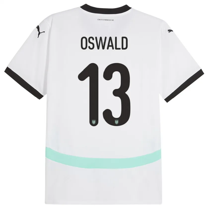 Danxen Kvinnor Österrike Moritz Oswald #13 Vit Bortatröja Matchtröjor 24-26 Tröjor T-Tröja
