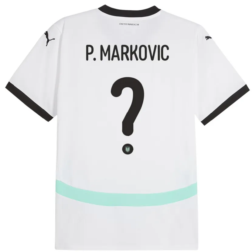 Danxen Kvinnor Österrike Petar Markovic #0 Vit Bortatröja Matchtröjor 24-26 Tröjor T-Tröja