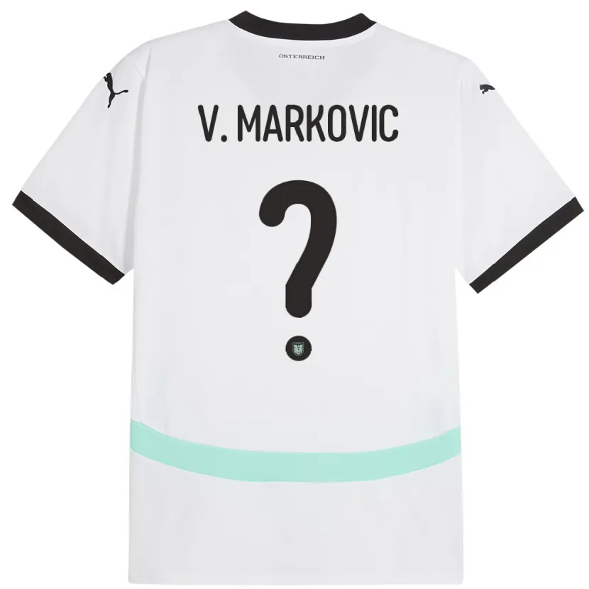 Danxen Kvinnor Österrike Vasilije Markovic #0 Vit Bortatröja Matchtröjor 24-26 Tröjor T-Tröja