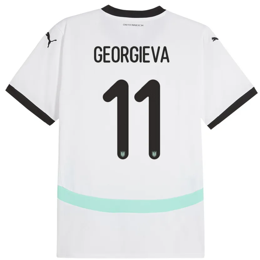Danxen Kvinnor Österrike Marina Georgieva #11 Vit Bortatröja Matchtröjor 24-26 Tröjor T-Tröja