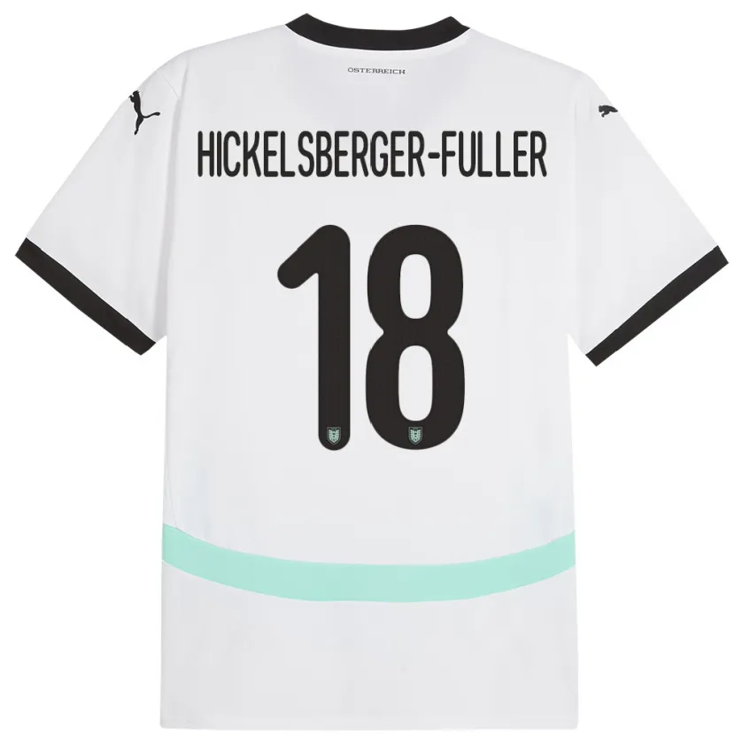 Danxen Kvinnor Österrike Julia Hickelsberger-Füller #18 Vit Bortatröja Matchtröjor 24-26 Tröjor T-Tröja