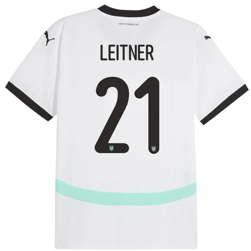 Danxen Kvinnor Österrike Annelie Leitner #21 Vit Bortatröja Matchtröjor 24-26 Tröjor T-Tröja