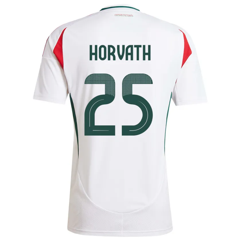 Danxen Kvinnor Ungern Krisztofer Horváth #25 Vit Bortatröja Matchtröjor 24-26 Tröjor T-Tröja