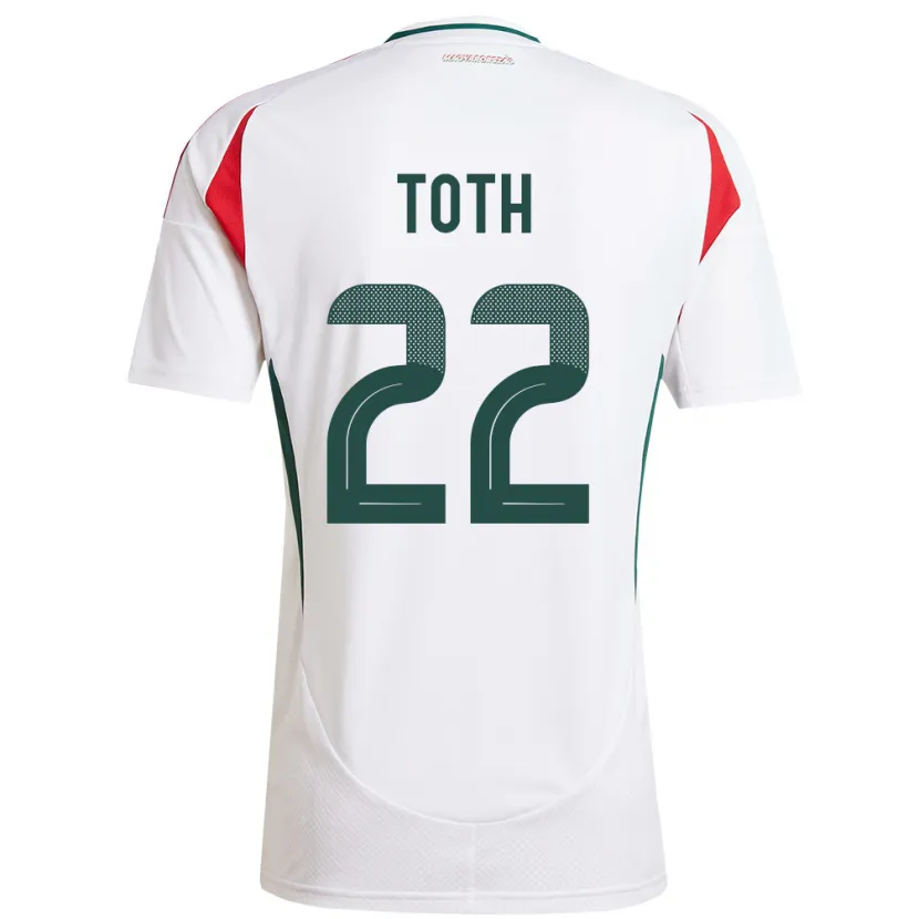 Danxen Kvinnor Ungern Balázs Tóth #22 Vit Bortatröja Matchtröjor 24-26 Tröjor T-Tröja