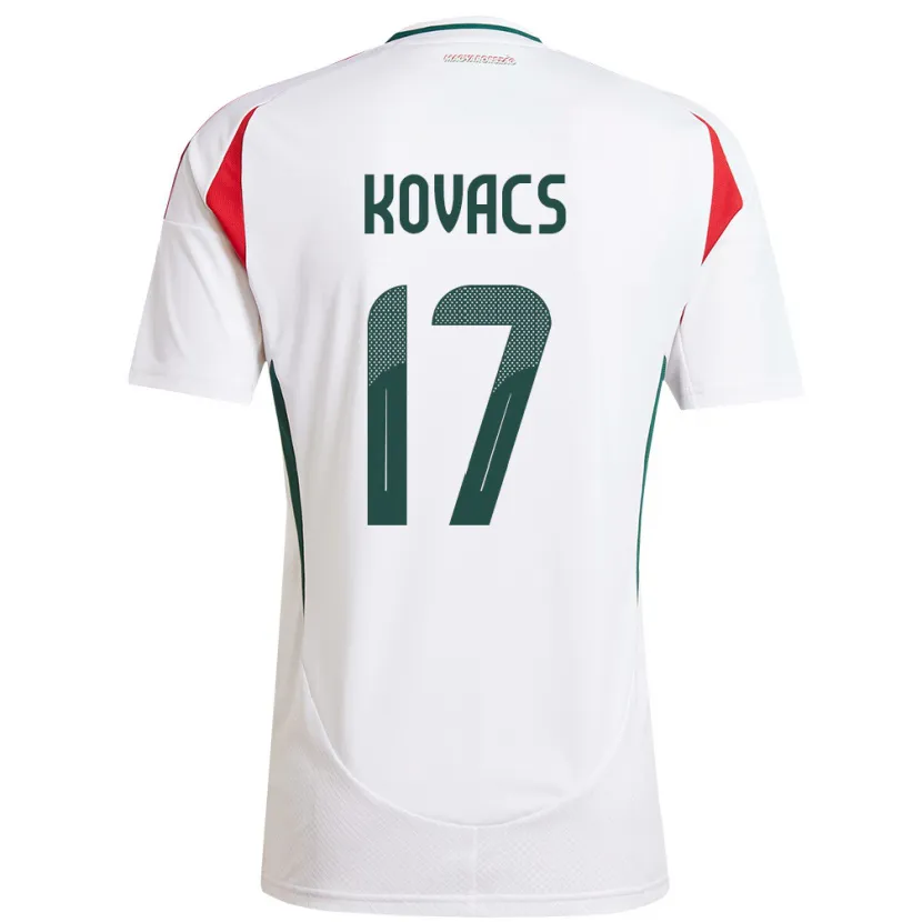 Danxen Kvinnor Ungern Mátyás Kovács #17 Vit Bortatröja Matchtröjor 24-26 Tröjor T-Tröja