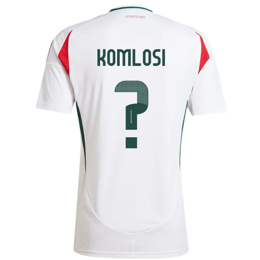 Danxen Kvinnor Ungern Bence Komlósi #0 Vit Bortatröja Matchtröjor 24-26 Tröjor T-Tröja