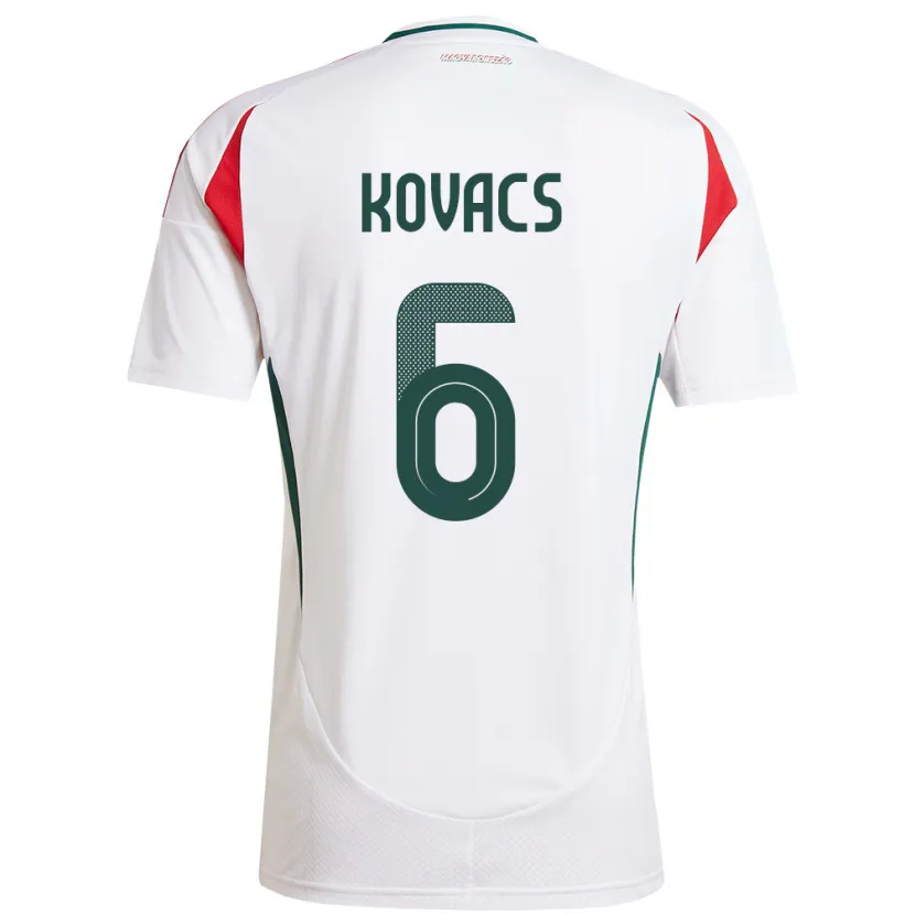 Danxen Kvinnor Ungern Noel Kovács #6 Vit Bortatröja Matchtröjor 24-26 Tröjor T-Tröja