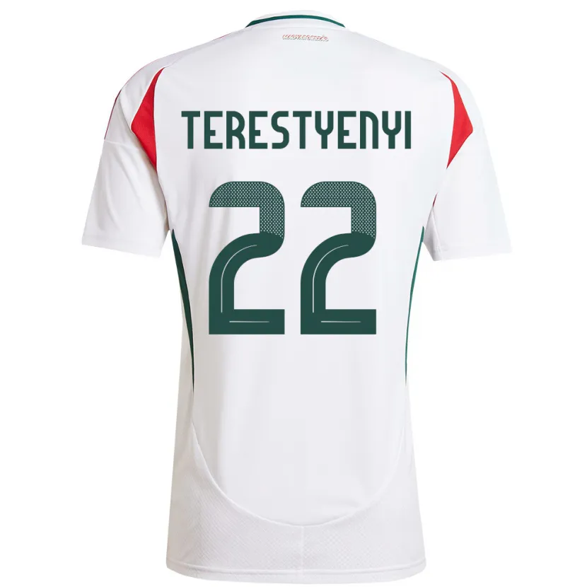Danxen Kvinnor Ungern Anna Terestyényi #22 Vit Bortatröja Matchtröjor 24-26 Tröjor T-Tröja