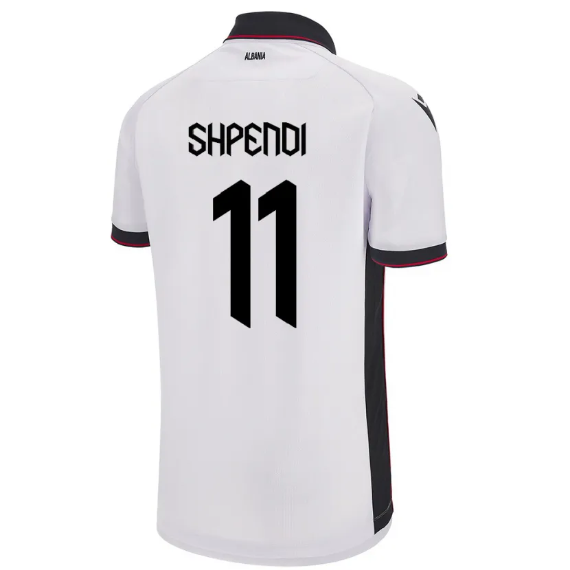 Danxen Kvinnor Albanien Stiven Shpendi #11 Vit Bortatröja Matchtröjor 24-26 Tröjor T-Tröja