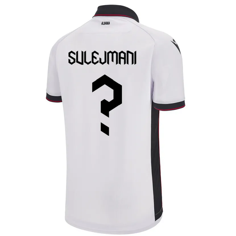 Danxen Kvinnor Albanien Muhadin Sulejmani #0 Vit Bortatröja Matchtröjor 24-26 Tröjor T-Tröja