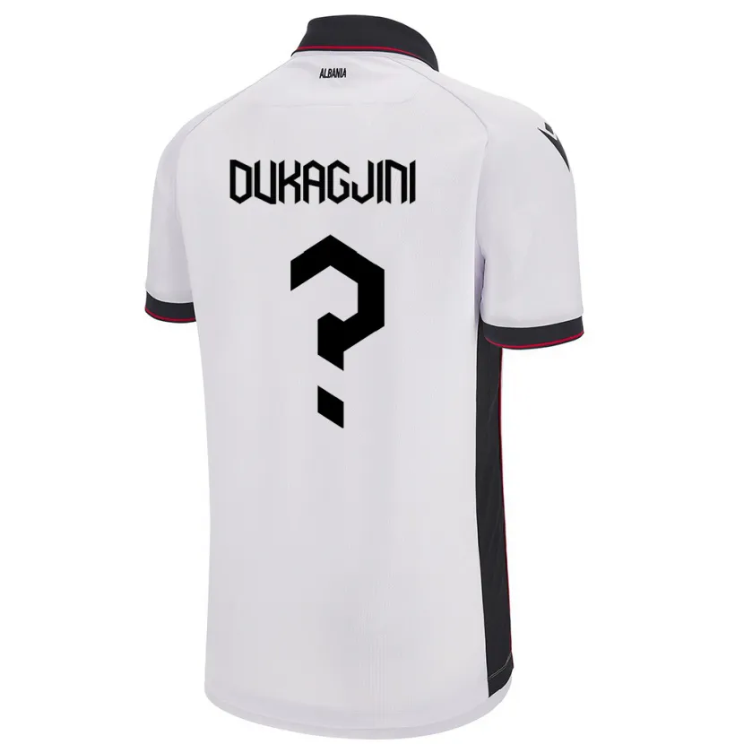 Danxen Kvinnor Albanien Rinor Dukagjini #0 Vit Bortatröja Matchtröjor 24-26 Tröjor T-Tröja