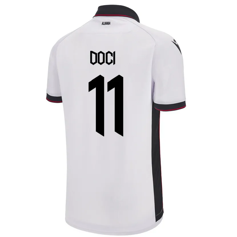 Danxen Kvinnor Albanien Megi Doçi #11 Vit Bortatröja Matchtröjor 24-26 Tröjor T-Tröja