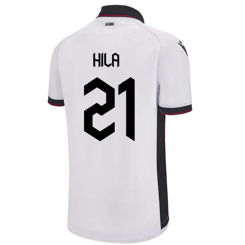 Danxen Kvinnor Albanien Alma Hila #21 Vit Bortatröja Matchtröjor 24-26 Tröjor T-Tröja