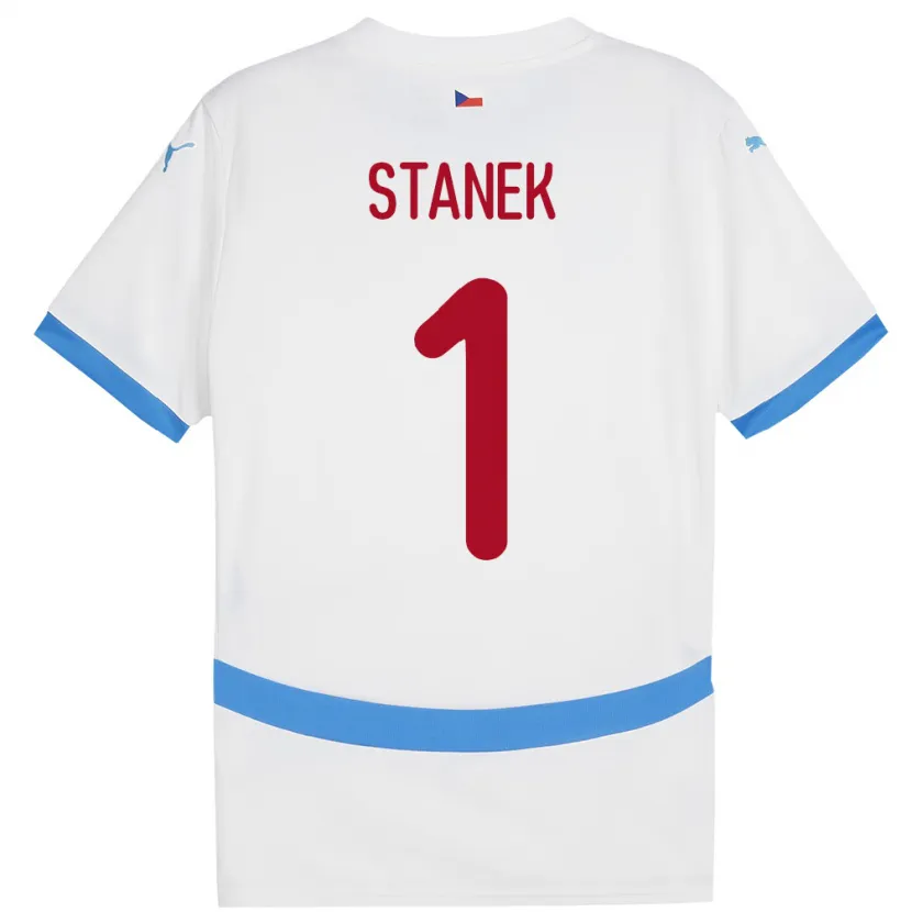 Danxen Kvinnor Tjeckien Jindrich Stanek #1 Vit Bortatröja Matchtröjor 24-26 Tröjor T-Tröja