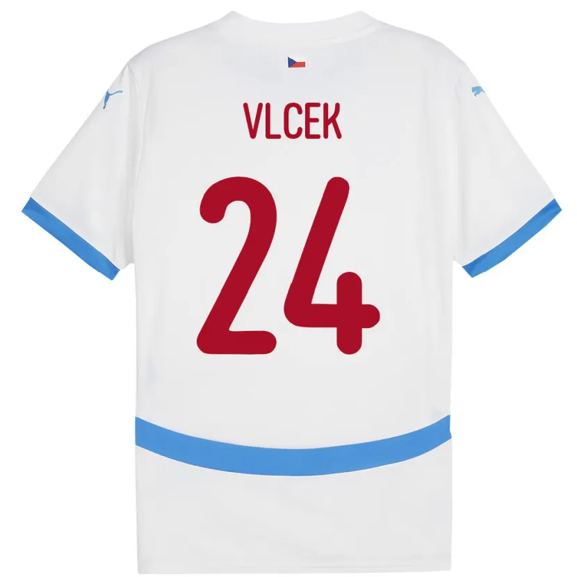 Danxen Kvinnor Tjeckien Tomas Vlcek #24 Vit Bortatröja Matchtröjor 24-26 Tröjor T-Tröja