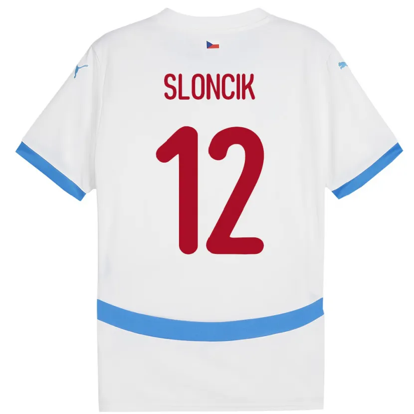 Danxen Kvinnor Tjeckien Tom Sloncik #12 Vit Bortatröja Matchtröjor 24-26 Tröjor T-Tröja