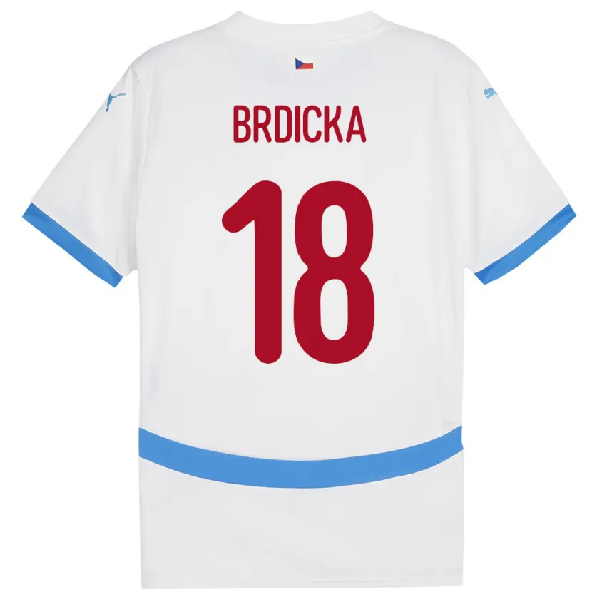 Danxen Kvinnor Tjeckien Filip Brdicka #18 Vit Bortatröja Matchtröjor 24-26 Tröjor T-Tröja