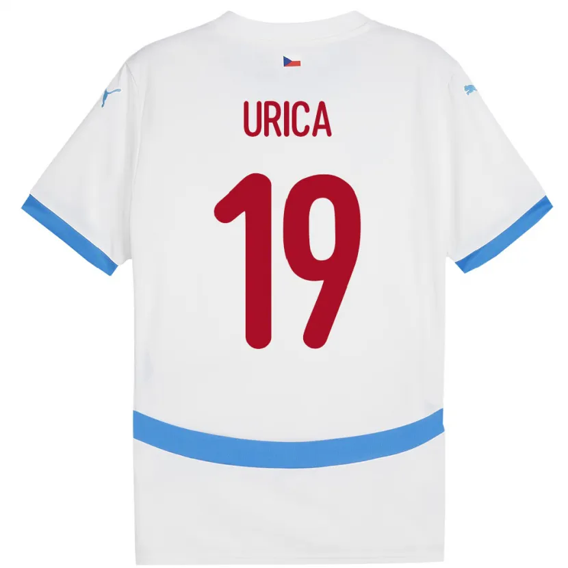 Danxen Kvinnor Tjeckien Filip Urica #19 Vit Bortatröja Matchtröjor 24-26 Tröjor T-Tröja