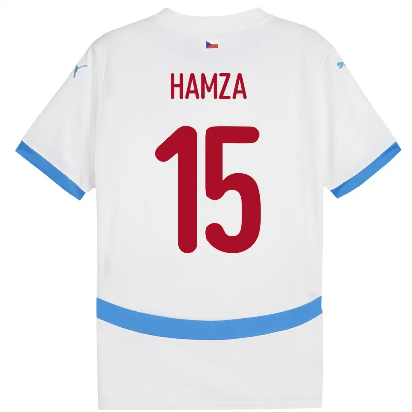 Danxen Kvinnor Tjeckien Jiri Hamza #15 Vit Bortatröja Matchtröjor 24-26 Tröjor T-Tröja