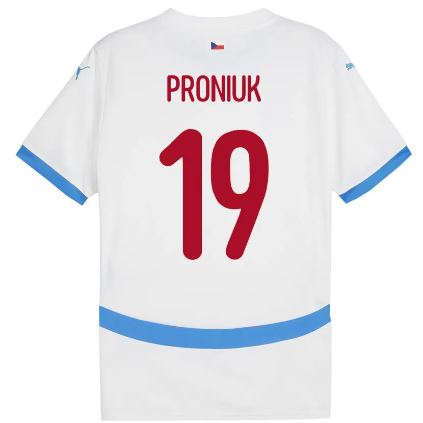 Danxen Kvinnor Tjeckien Adam Proniuk #19 Vit Bortatröja Matchtröjor 24-26 Tröjor T-Tröja