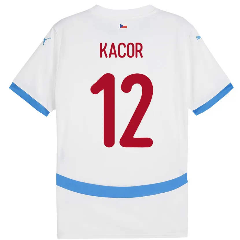 Danxen Kvinnor Tjeckien Pavel Kacor #12 Vit Bortatröja Matchtröjor 24-26 Tröjor T-Tröja