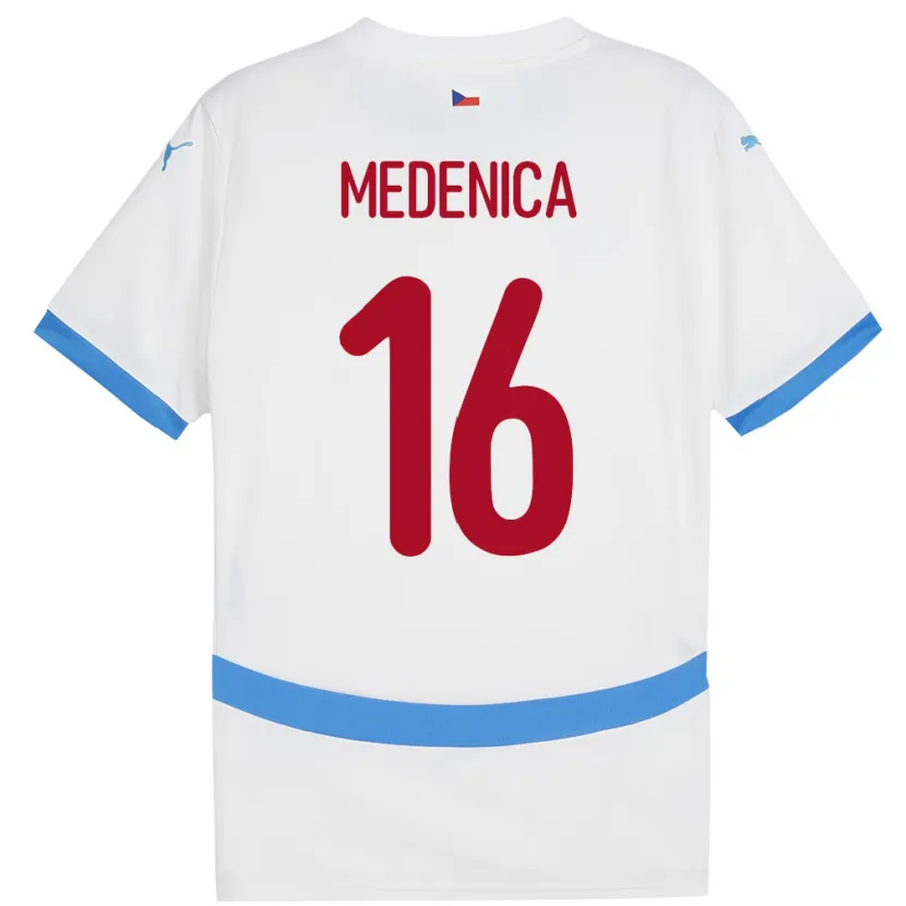 Danxen Kvinnor Tjeckien Djordjije Medenica #16 Vit Bortatröja Matchtröjor 24-26 Tröjor T-Tröja