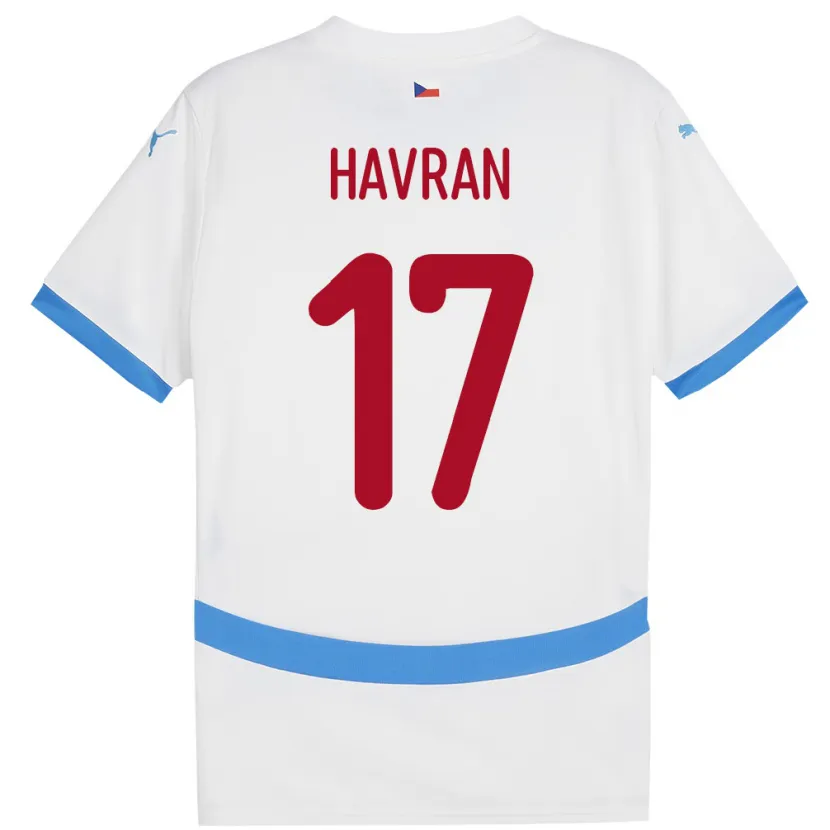 Danxen Kvinnor Tjeckien Marek Havran #17 Vit Bortatröja Matchtröjor 24-26 Tröjor T-Tröja