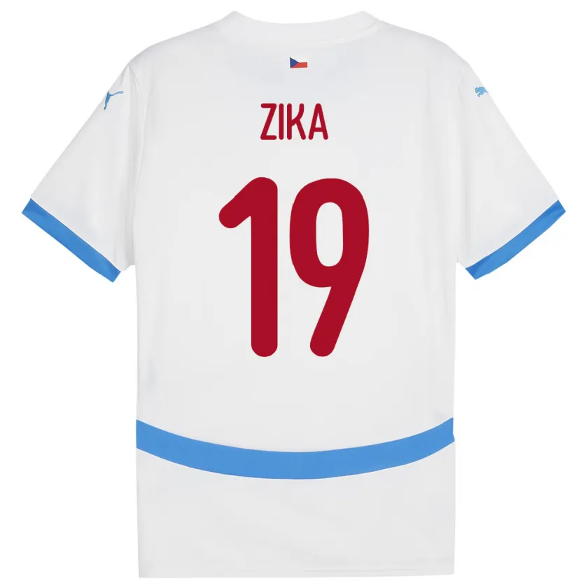 Danxen Kvinnor Tjeckien Petr Zika #19 Vit Bortatröja Matchtröjor 24-26 Tröjor T-Tröja