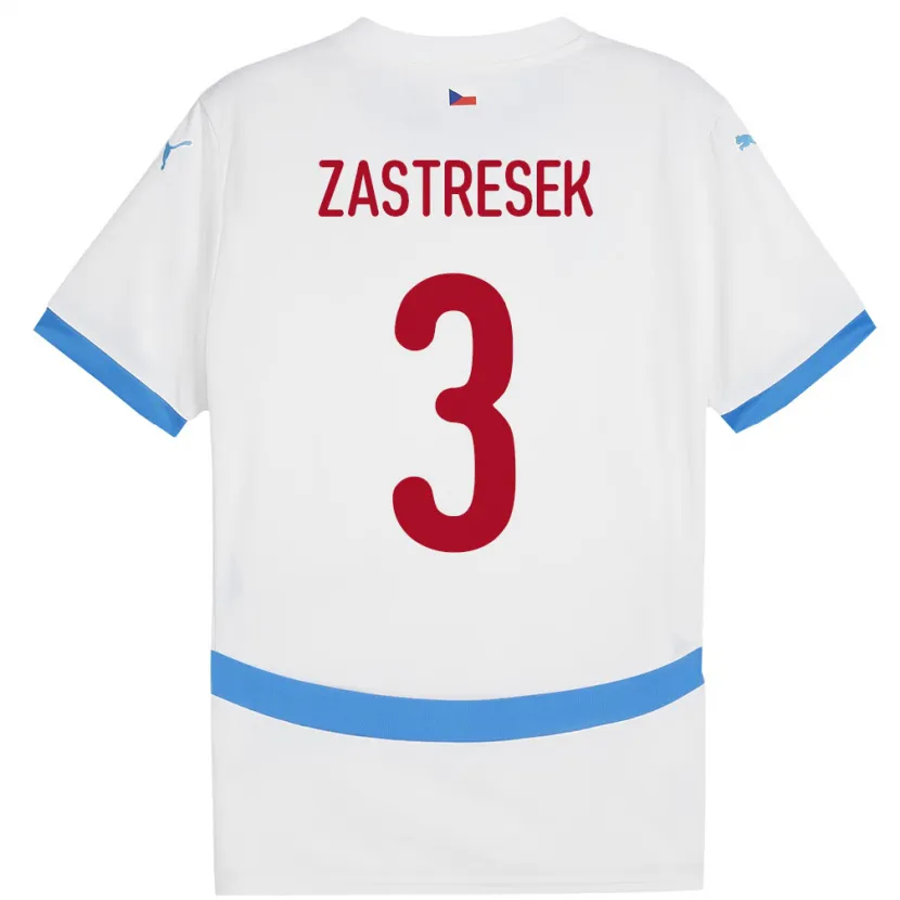Danxen Kvinnor Tjeckien Matous Zastresek #3 Vit Bortatröja Matchtröjor 24-26 Tröjor T-Tröja