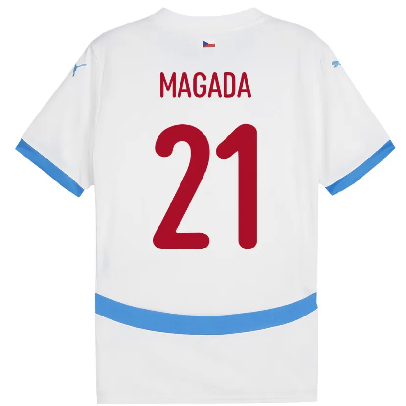 Danxen Kvinnor Tjeckien Maxim Magada #21 Vit Bortatröja Matchtröjor 24-26 Tröjor T-Tröja
