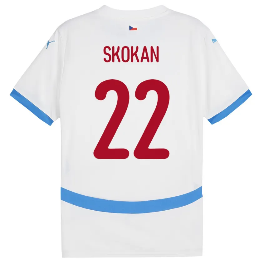 Danxen Kvinnor Tjeckien Vitek Skokan #22 Vit Bortatröja Matchtröjor 24-26 Tröjor T-Tröja