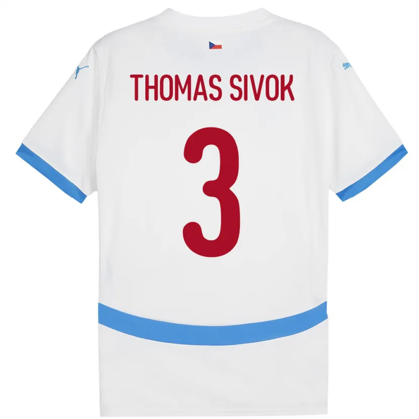 Danxen Kvinnor Tjeckien Andre Thomas Sivok #3 Vit Bortatröja Matchtröjor 24-26 Tröjor T-Tröja