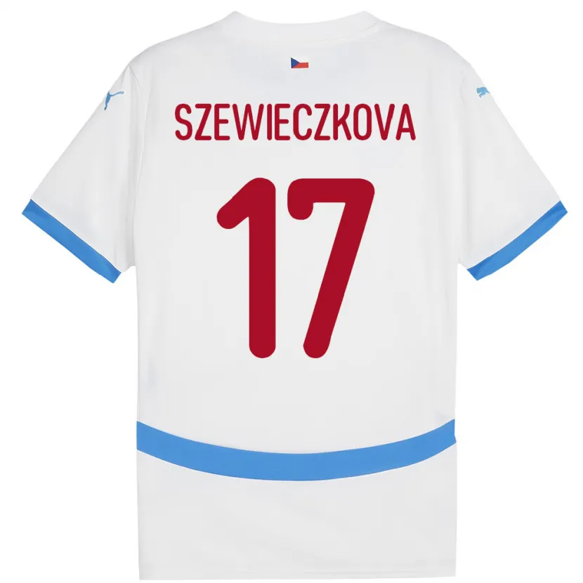 Danxen Kvinnor Tjeckien Tereza Szewieczková #17 Vit Bortatröja Matchtröjor 24-26 Tröjor T-Tröja